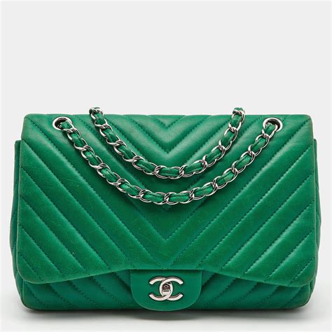 chanel green chevron classic flap 2019|best chanel flap.